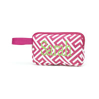 Pencil Bag- pink/white
