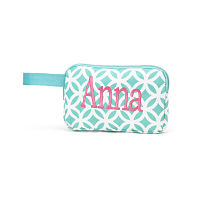 Pencil Bag- bright blue circle