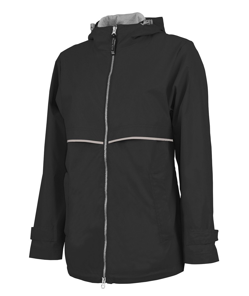 Monogrammed Rain Jacket-Black